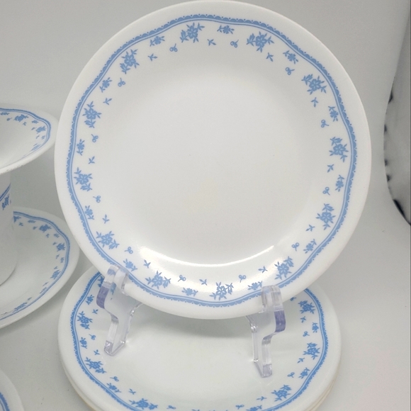 12-Pc Corelle Morning Blue Coffee Mug Cups-Saucers and Appetizer Plates - Picture 6 of 6